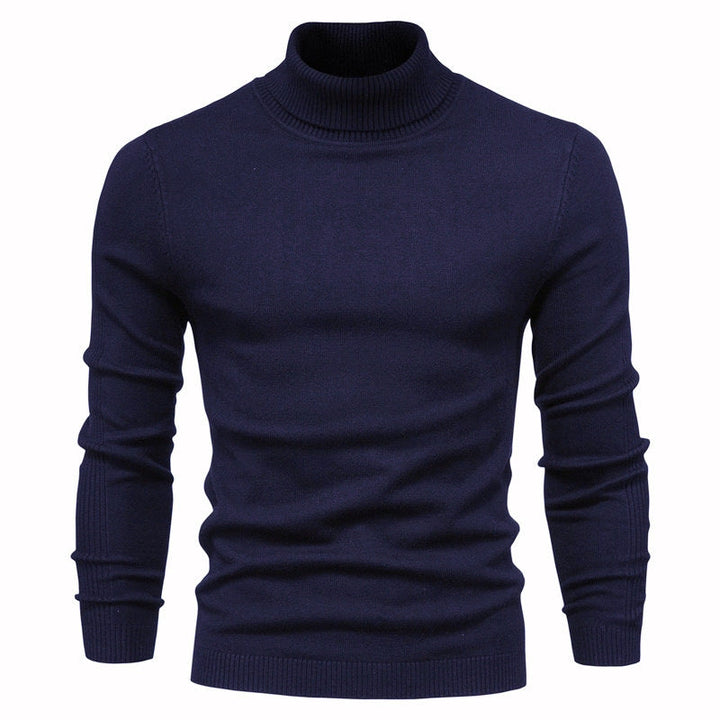 Herren Rollkragenpullover aus 100% Wolle | Warmer Wollpullover mit Rippstrickbündchen für Büro, Freizeit und kalte Tage