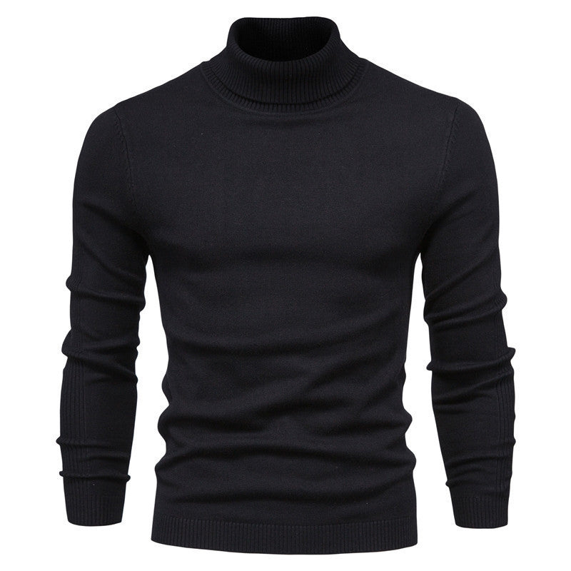 Herren Rollkragenpullover aus 100% Wolle | Warmer Wollpullover mit Rippstrickbündchen für Büro, Freizeit und kalte Tage
