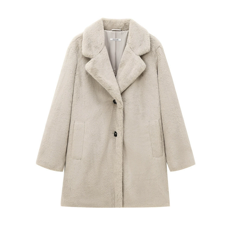 Damen Teddy Wintermantel mit weichem Plüschstoff | Warmer, flauschiger Mantel für kalte Tage, Spaziergänge und Alltag