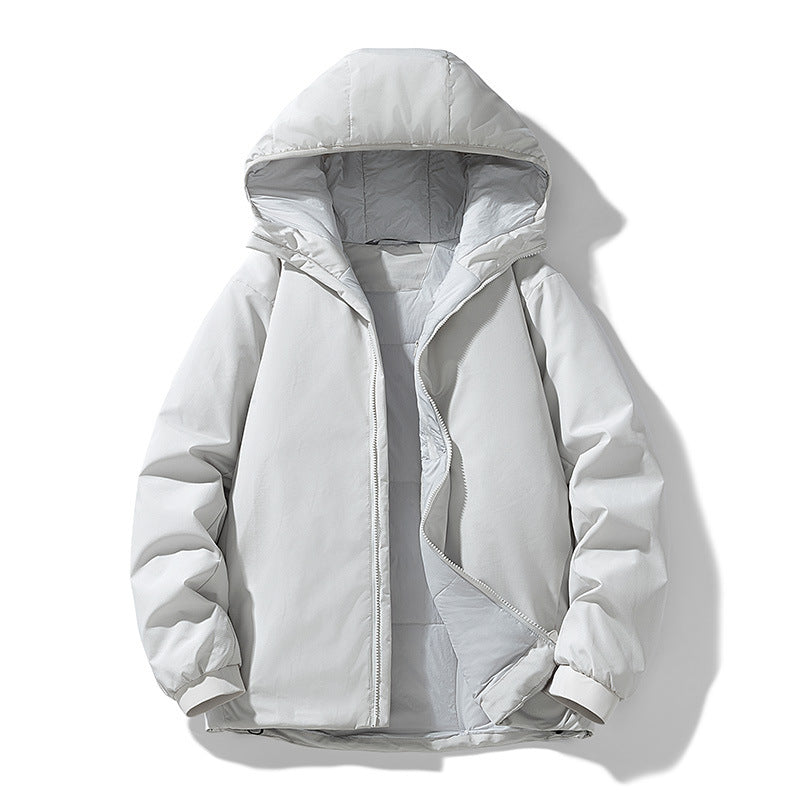 Herren Thermo Winterjacke mit Kapuze | Gefütterte winddichte Jacke mit wasserabweisender Shell und elastischen Bündchen