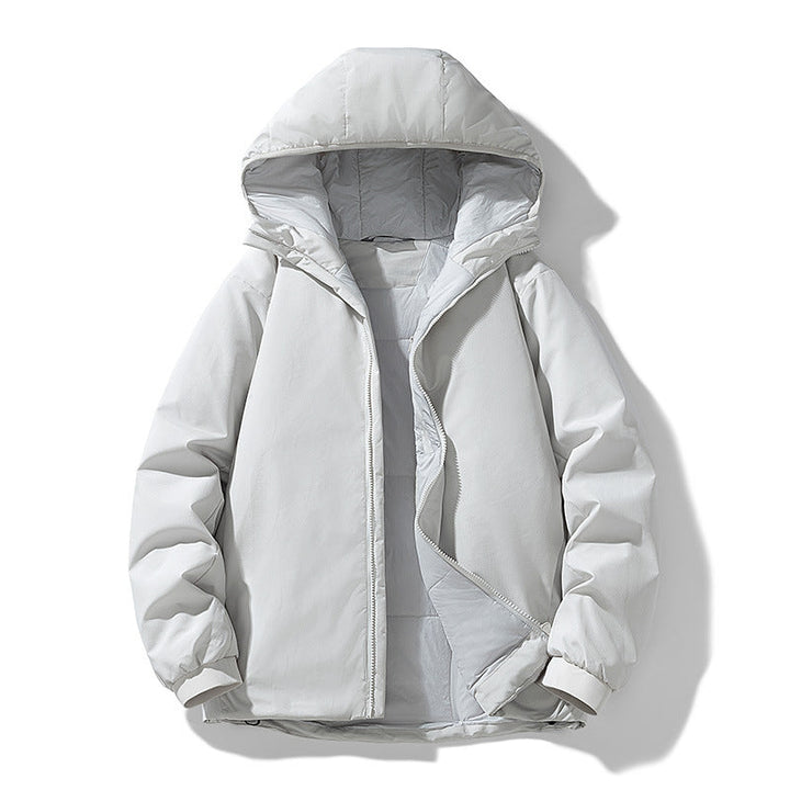 Herren Thermo Winterjacke mit Kapuze | Gefütterte winddichte Jacke mit wasserabweisender Shell und elastischen Bündchen