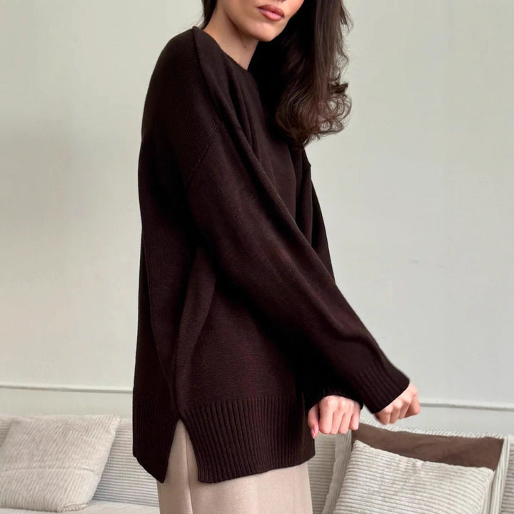 Damen Oversize Strickpullover | Lässiger Pullover mit überschnittenen Schultern, Rippenbündchen und bequemer Passform