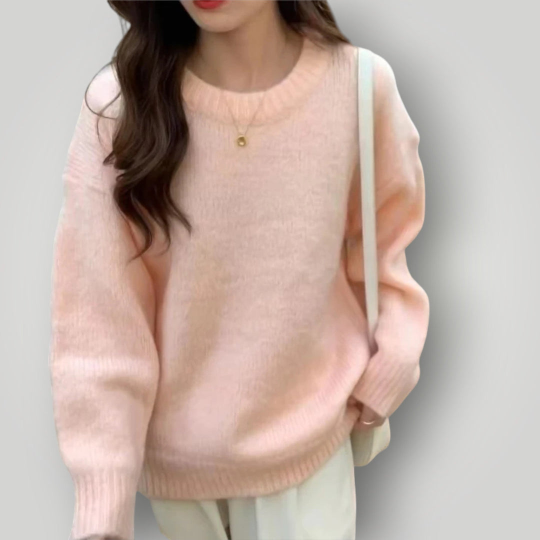 Damen Oversize Pullover mit langen Ärmeln | Weicher, warmer Langarmpullover mit lockerem Schnitt für Herbst und Winter