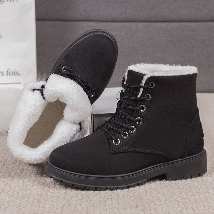Damen Winterstiefel mit Warmfutter | Wasserabweisende Schneestiefel mit rutschfester Profilsohle für Winter und Alltag