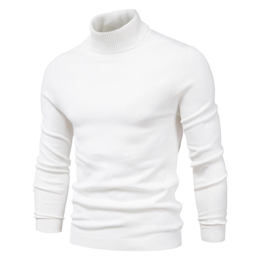 Herren Rollkragenpullover aus 100% Wolle | Warmer Wollpullover mit Rippstrickbündchen für Büro, Freizeit und kalte Tage