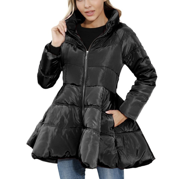 Damen Steppjacke mit hohem Kragen | Wasserabweisende Winterjacke mit verstellbarer Taille und Außentaschen für kalte Tage