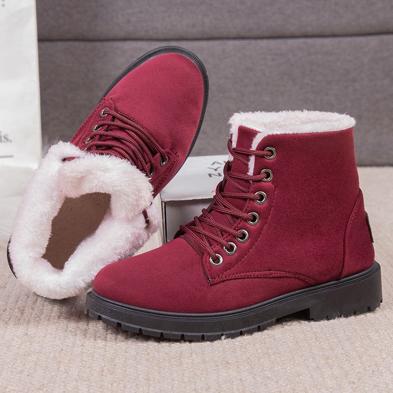 Damen Winterstiefel mit Warmfutter | Wasserabweisende Schneestiefel mit rutschfester Profilsohle für Winter und Alltag