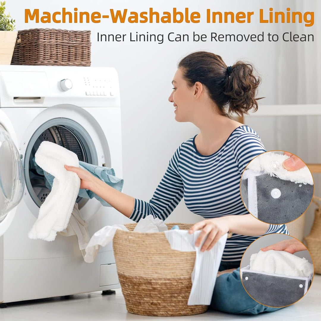 Beheizbarer Fußwärmer | Elektrisches Fußkissen mit Temperaturregelung, Timer und waschbarem Bezug für Zuhause und Büro