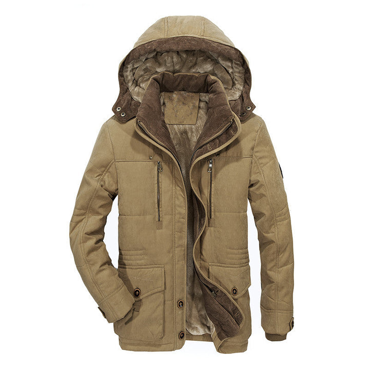 Herren Winterjacke mit gefütterter Kapuze | Warme wasserabweisende Jacke mit mehreren Taschen für Outdoor, Reisen und Alltag