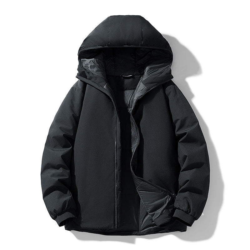 Herren Thermo Winterjacke mit Kapuze | Gefütterte winddichte Jacke mit wasserabweisender Shell und elastischen Bündchen