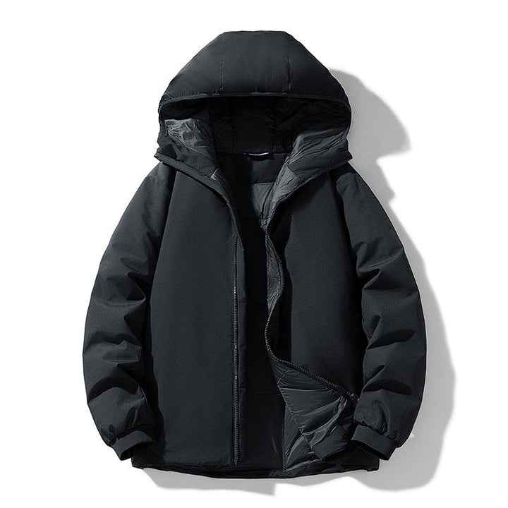 Herren Thermo Winterjacke mit Kapuze | Gefütterte winddichte Jacke mit wasserabweisender Shell und elastischen Bündchen