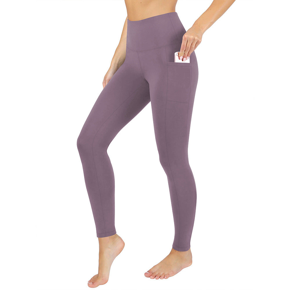 Damen Sport Leggings mit hoher Taille | Stretch-Leggings mit Seitentaschen und elastischem Bund für Fitness, Yoga und Laufen