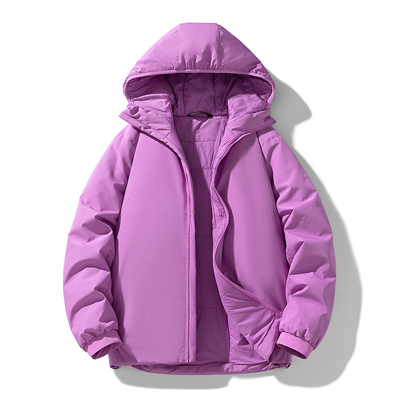 Herren Thermo Winterjacke mit Kapuze | Gefütterte winddichte Jacke mit wasserabweisender Shell und elastischen Bündchen