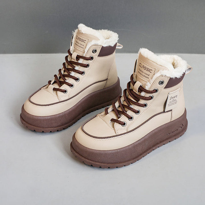 Damen Winterstiefel warm gefüttert | Bequeme Winterboots mit flauschigem Innenfutter und rutschfester Sohle für kalte Tage
