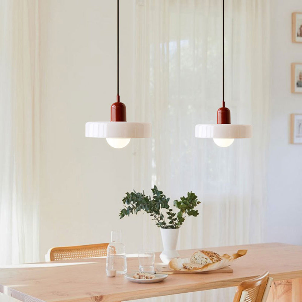 Pendant lamp made of metal &amp; glass with stained glass look | Ø25/Ø35 cm, G9 socket | Adjustable suspension | Crystal look