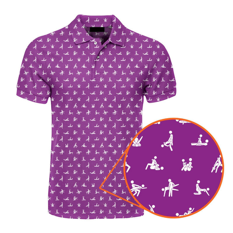 Herren Poloshirt mit Print | Atmungsaktives Stretch Polo im Slim Fit | Freizeitshirt für Alltag, Urlaub &amp; Freizeit