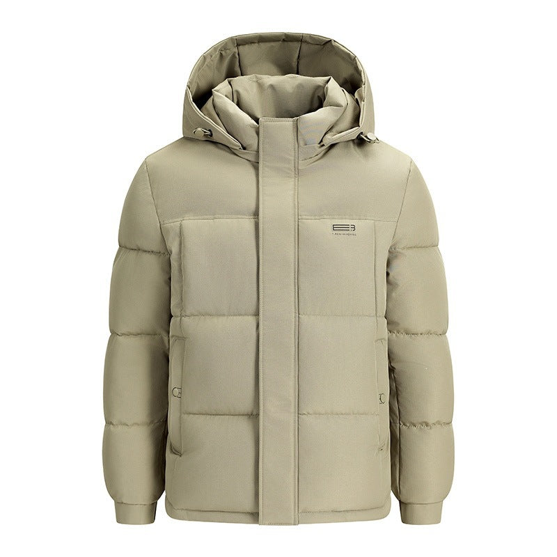Herren Winterjacke wattiert | Warme Jacke mit verstellbarer Kapuze und Reißverschlusstaschen für Alltag und Outdoor-Aktivitäten