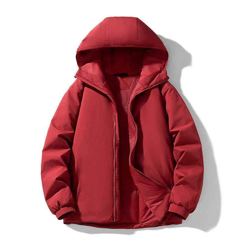 Herren Thermo Winterjacke mit Kapuze | Gefütterte winddichte Jacke mit wasserabweisender Shell und elastischen Bündchen
