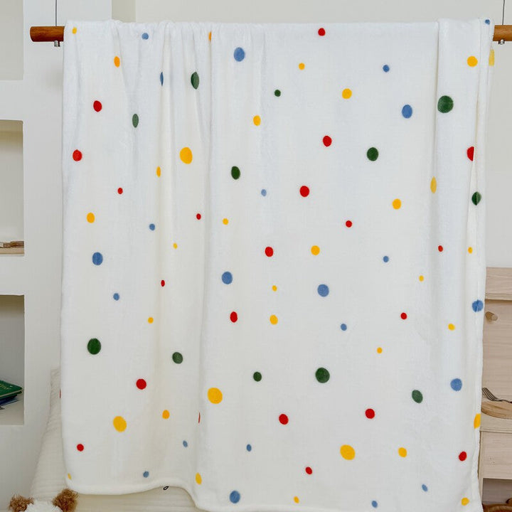Flauschige Kuscheldecke | Weiche Plüschdecke mit Punktemuster für Sofa, Bett, Picknick und Camping | Maschinenwaschbar