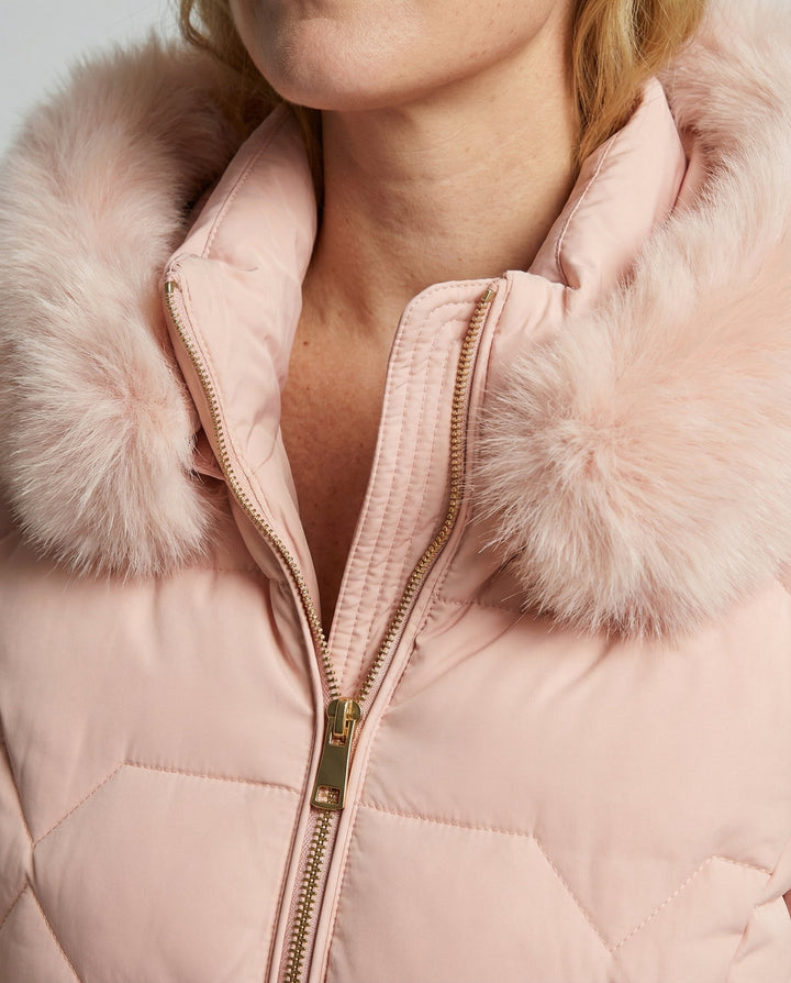 Damen Winterjacke mit Kunstfellkragen | Warme Jacke mit Reißverschluss und praktischen Taschen für Alltag und kalte Tage