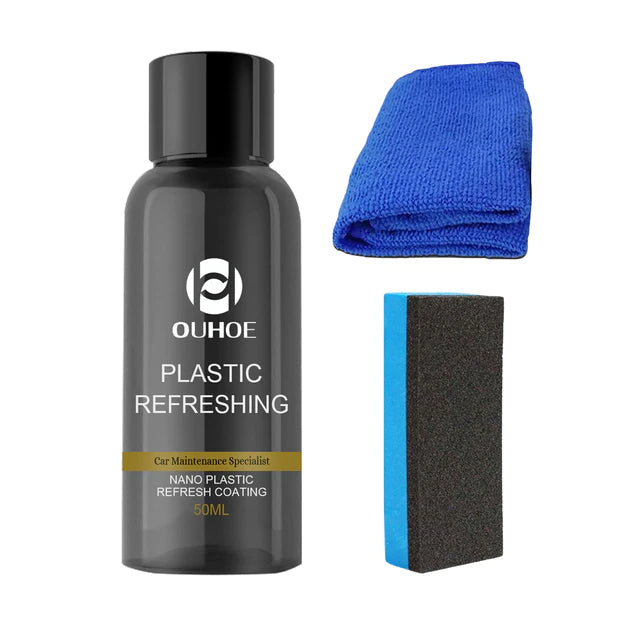 Kunststoff-Pflegeset fürs Auto 2er-Pack | Bringt verblasste Kunststoffteile wieder zum Glänzen | UV-Schutz, wasser- &amp; staubabweisend | 30/50 ml