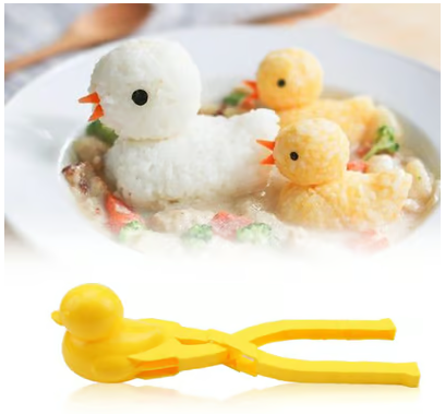Kawaii Reiszangen-Set mit Herz-, Enten- &amp; Dinoform | Für Onigiri, Sushi &amp; Bento | Einfaches Formen ohne Kleben