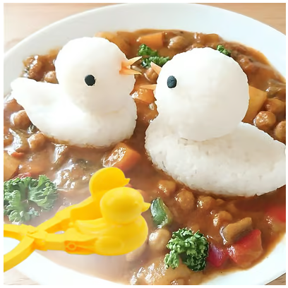 Kawaii Reiszangen-Set mit Herz-, Enten- &amp; Dinoform | Für Onigiri, Sushi &amp; Bento | Einfaches Formen ohne Kleben