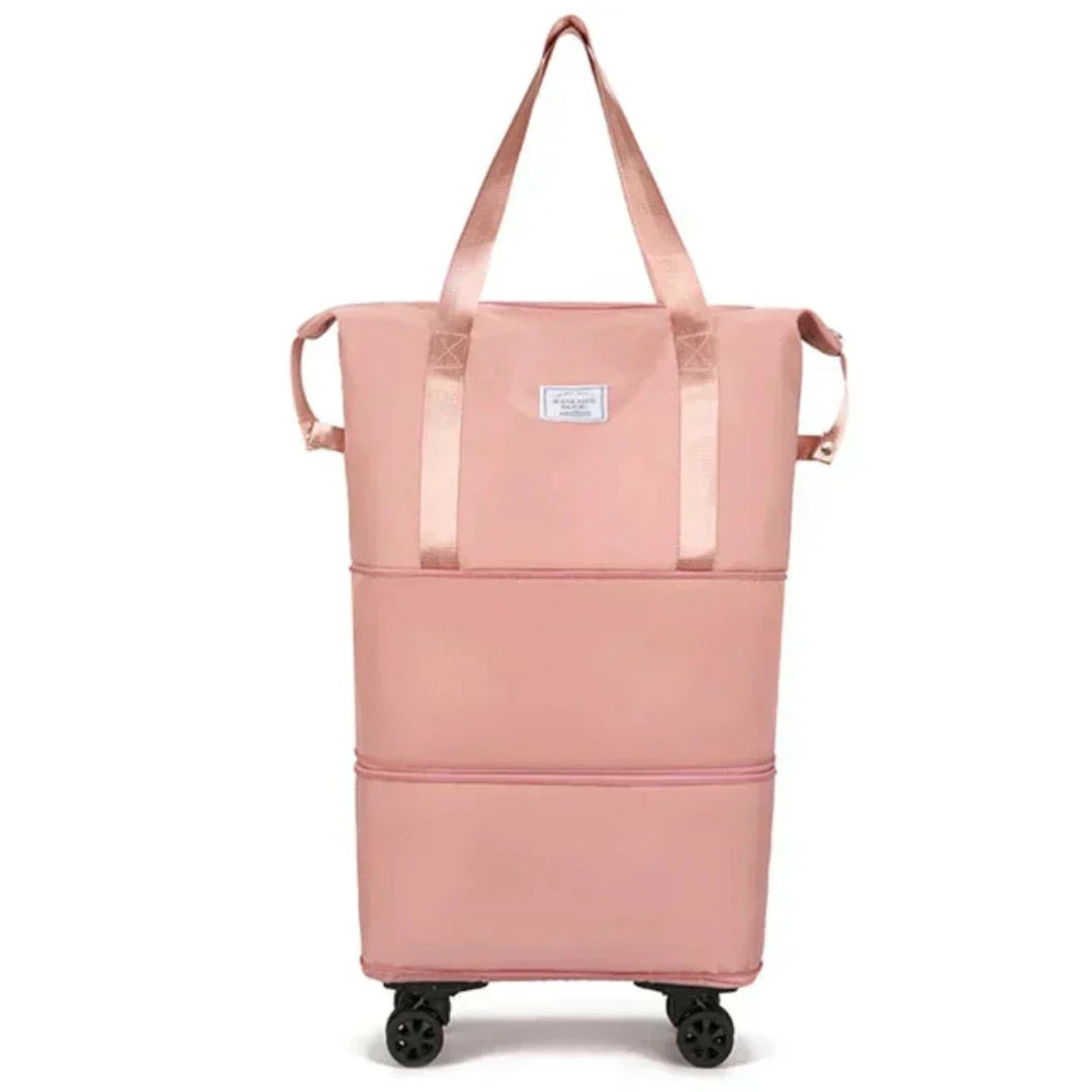 Reise-Organizer Koffer mit Fächersystem | Erweiterbarer Stauraum + optionale Rollen | Ordnung beim Packen | Farben Schwarz/Lila/Rosa/Blau