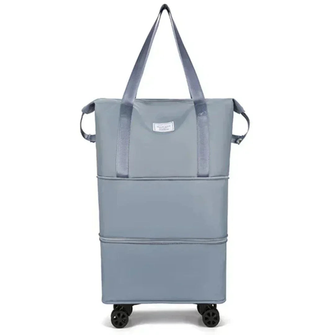 Reise-Organizer Koffer mit Fächersystem | Erweiterbarer Stauraum + optionale Rollen | Ordnung beim Packen | Farben Schwarz/Lila/Rosa/Blau