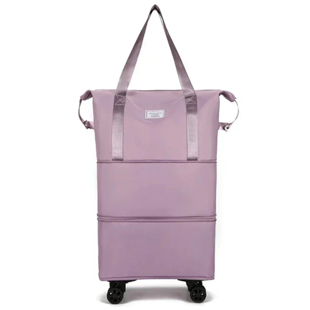 Reise-Organizer Koffer mit Fächersystem | Erweiterbarer Stauraum + optionale Rollen | Ordnung beim Packen | Farben Schwarz/Lila/Rosa/Blau