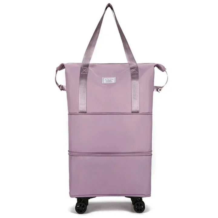 Reise-Organizer Koffer mit Fächersystem | Erweiterbarer Stauraum + optionale Rollen | Ordnung beim Packen | Farben Schwarz/Lila/Rosa/Blau