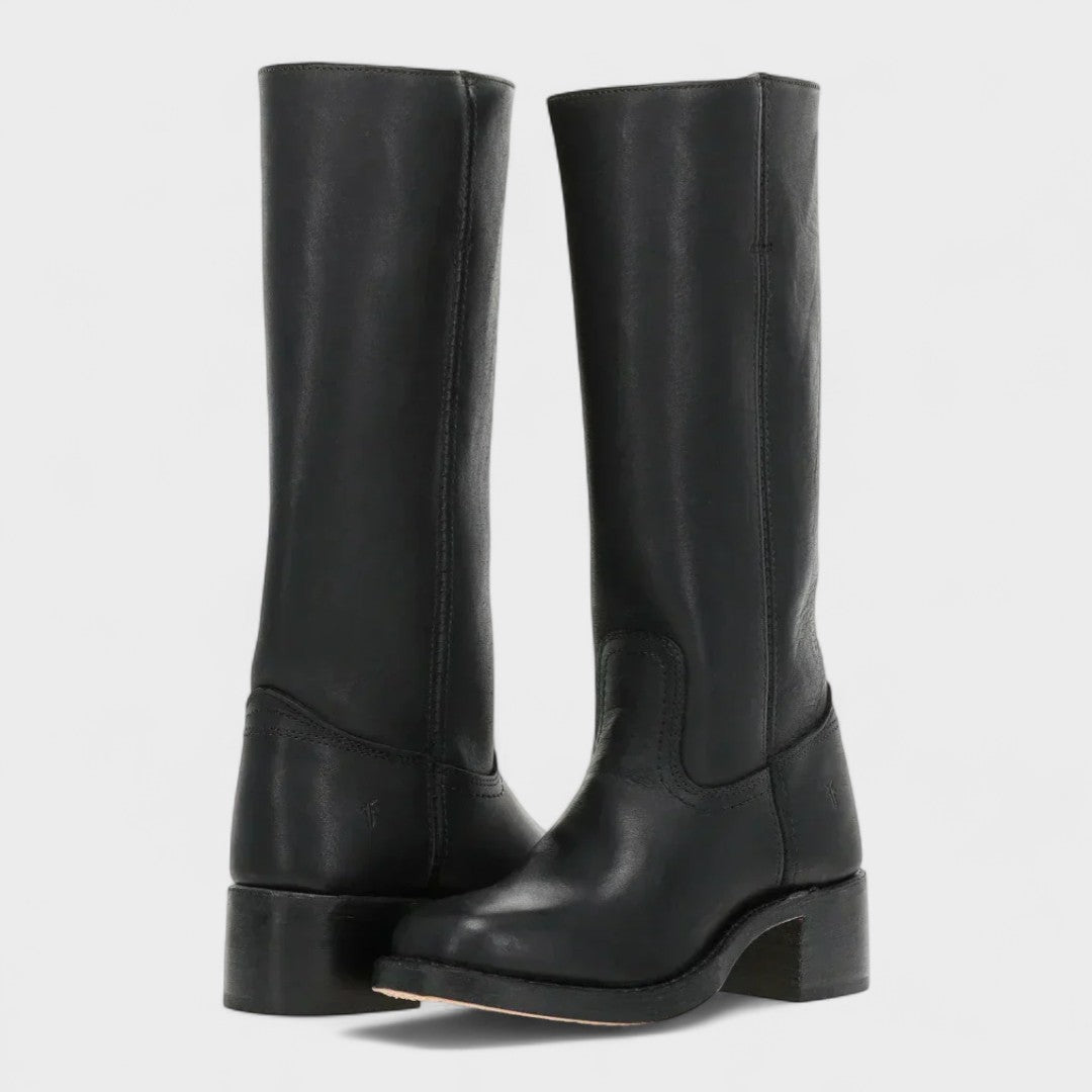 Damen Cowboy Stiefeletten mit Plateau | Western Boots mit Ziernähten und bequemer Passform für Jeans, Kleider und Röcke