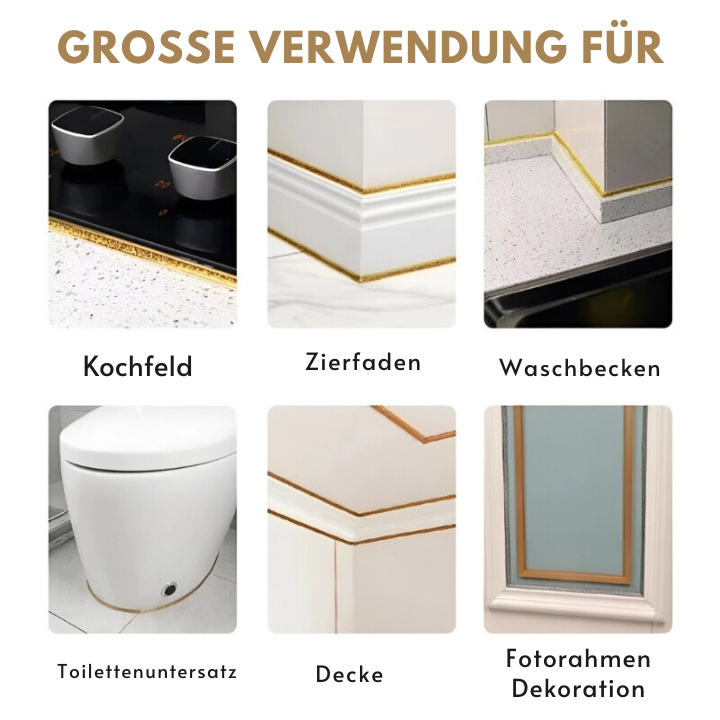 Selbstklebendes Fugenband für Bad &amp; Küche | Wasserabweisender Dekorstreifen | Saubere Fugen in Minuten