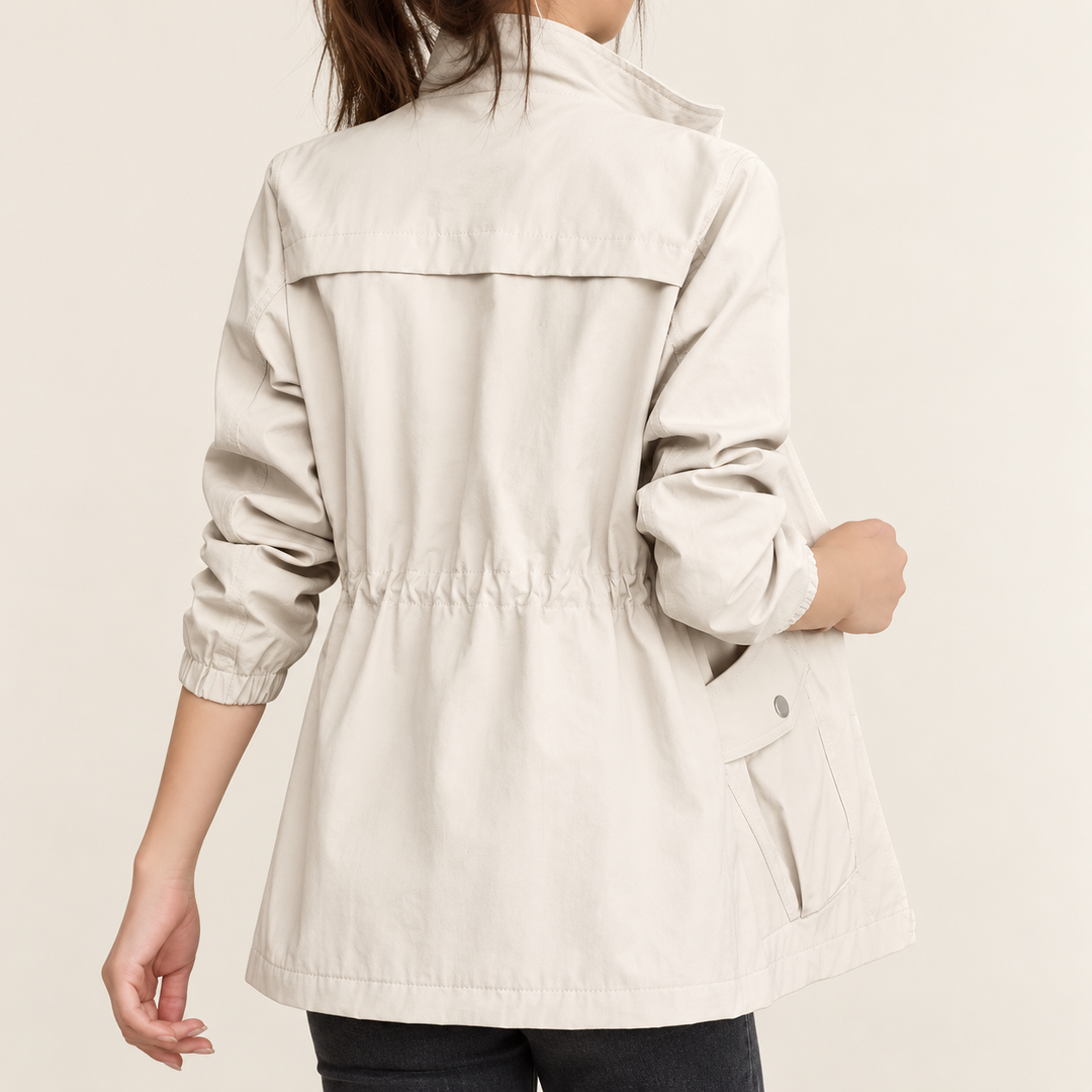 Damen leichte Übergangsjacke mit Reißverschluss | Windabweisende Freizeitjacke mit dünnem Stoff für Frühling, Herbst und milde Tage