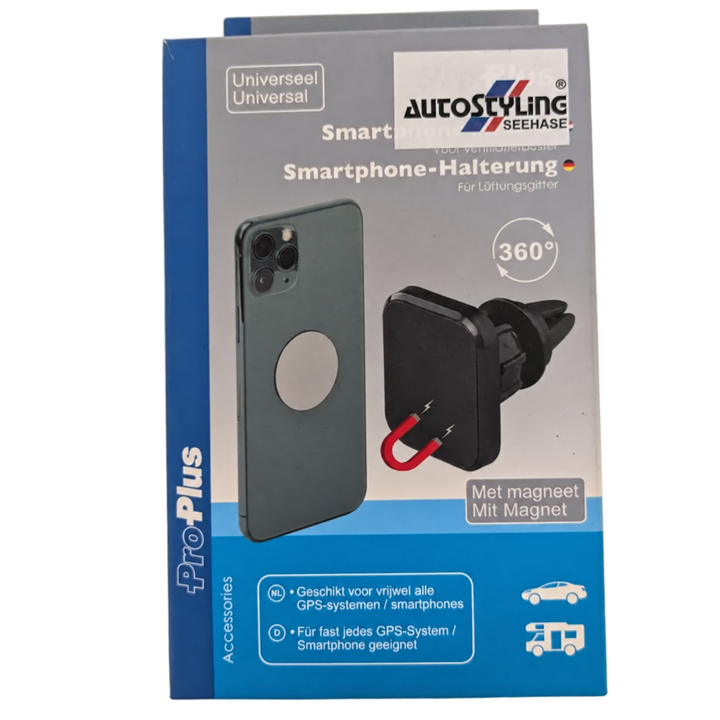 Handyhalterung Auto | Magnetische Smartphonehalterung für Lüftungsgitter mit 360° Drehfunktion und werkzeugloser Montage