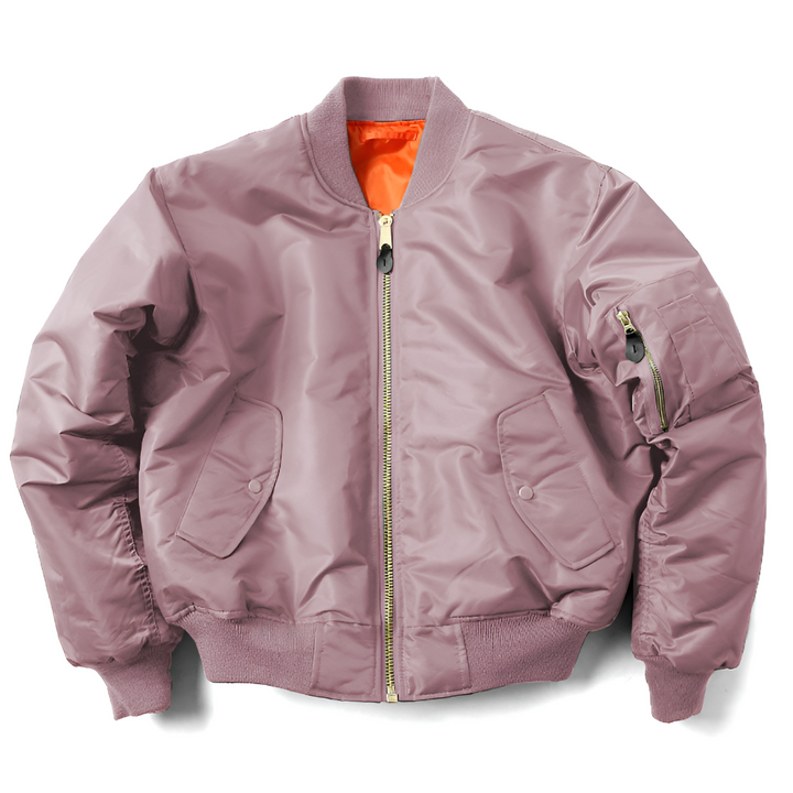 Damen Bomberjacke mit geripptem Kragen und Reißverschluss | Übergangsjacke mit Taschen und gerippten Abschlüssen für den Alltag