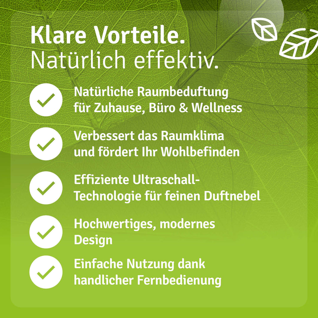 Aromadiffusor | 500 ml Ultraschall-Diffuser mit Fernbedienung und LED