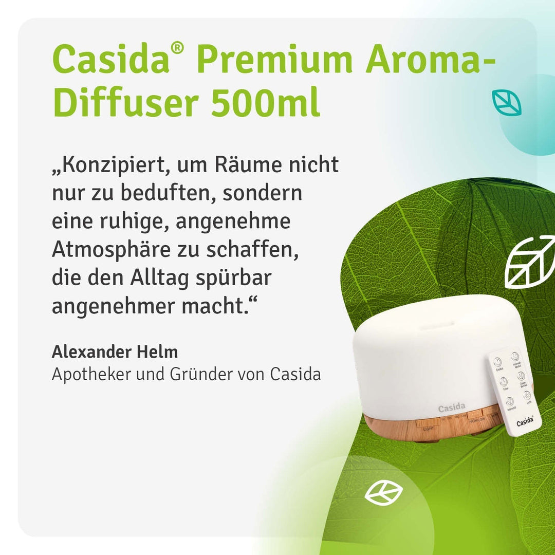 Aromadiffusor | 500 ml Ultraschall-Diffuser mit Fernbedienung und LED