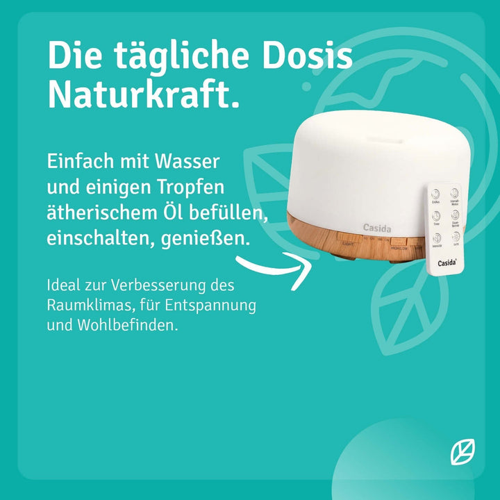 Aromadiffusor | 500 ml Ultraschall-Diffuser mit Fernbedienung und LED