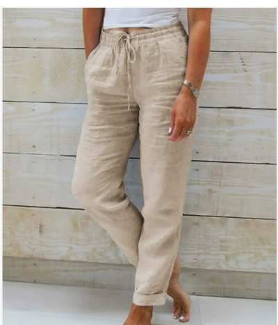 Pantalon décontracté à cordon pour femmes | Court