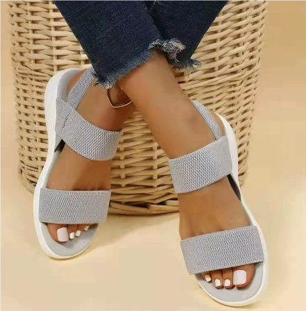 Damen Komfort-Sandalen mit atmungsaktivem Design | Gepolsterte Sohle für Alltag &amp; Freizeit | Flache Sommersandalen