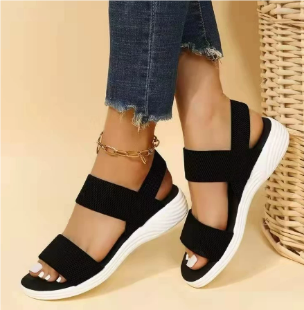 Damen Komfort-Sandalen mit atmungsaktivem Design | Gepolsterte Sohle für Alltag &amp; Freizeit | Flache Sommersandalen