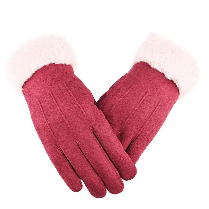 Damen Wildlederhandschuhe für Winter | Warme elegante Handschuhe mit geschmeidiger Oberfläche für Alltag und festliche Anlässe