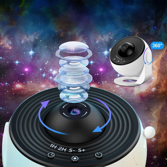 Sternenprojektor Nachtlicht mit 13 HD-Motiven | leise Stimmungsbeleuchtung mit Timer &amp; Fokus | Galaxy Licht für Zimmer