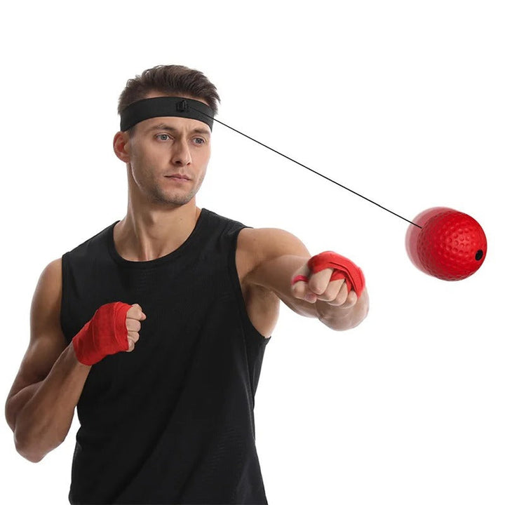 Kopfband-Boxball Trainingsset | Reflexball mit verstellbarem Stirnband für Reaktionstraining, Koordination &amp; Fitness