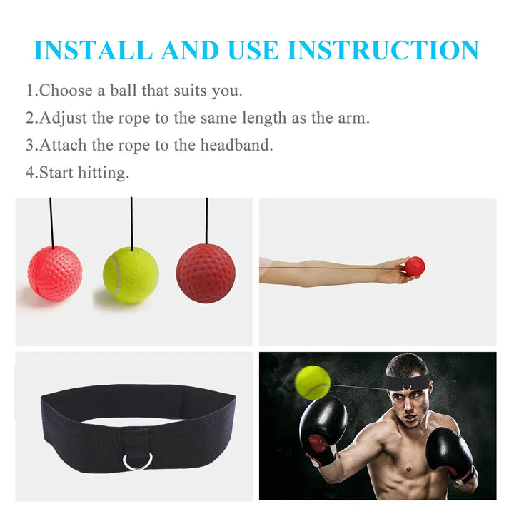 Kopfband-Boxball Trainingsset | Reflexball mit verstellbarem Stirnband für Reaktionstraining, Koordination &amp; Fitness