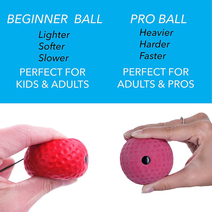 Kopfband-Boxball Trainingsset | Reflexball mit verstellbarem Stirnband für Reaktionstraining, Koordination &amp; Fitness
