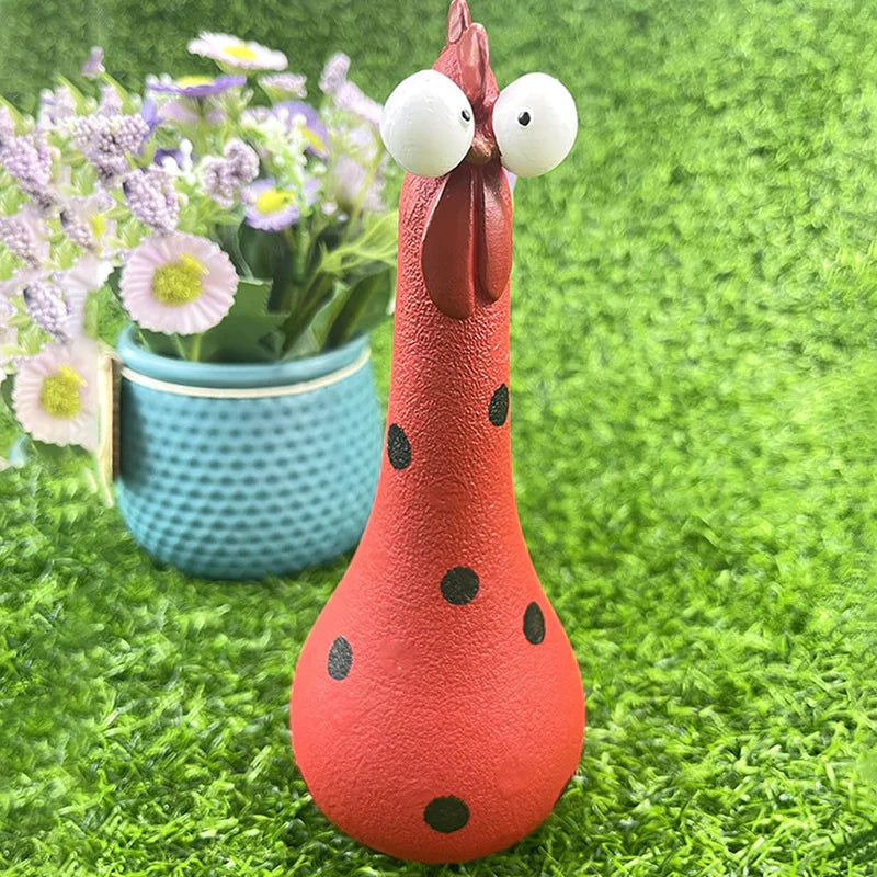 Chicken garden decoration made of resin | Weatherproof &amp; durable | Fun decoration for garden, balcony &amp; terrace