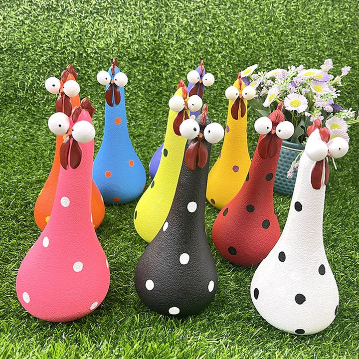 Chicken garden decoration made of resin | Weatherproof &amp; durable | Fun decoration for garden, balcony &amp; terrace