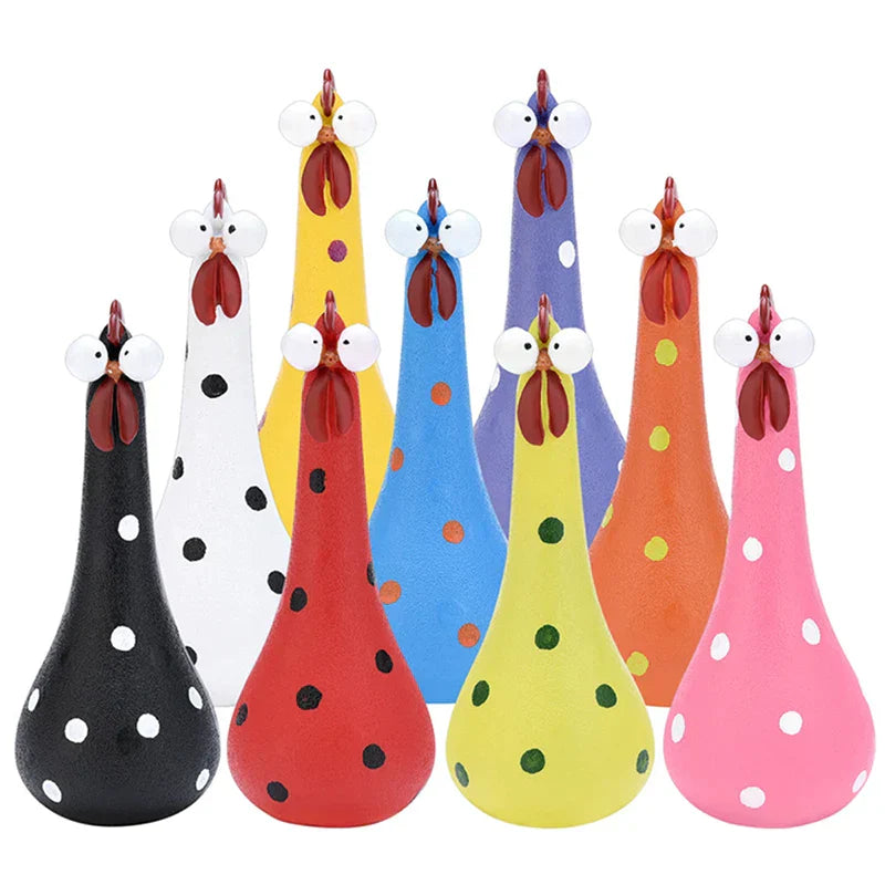 Chicken garden decoration made of resin | Weatherproof &amp; durable | Fun decoration for garden, balcony &amp; terrace